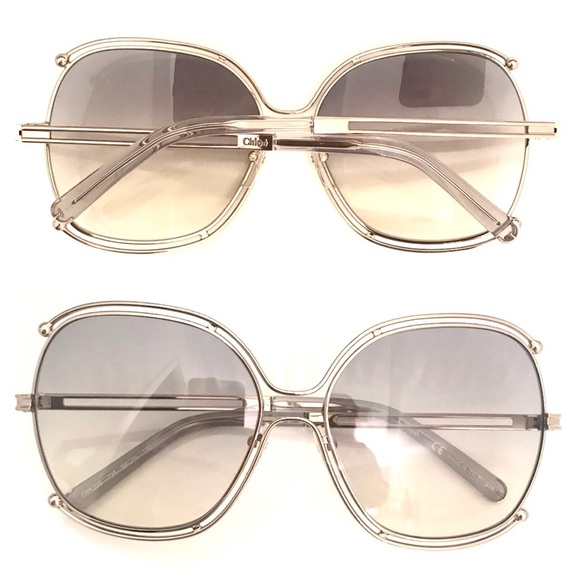 Chloe rectangular metal sunglasses main image 8